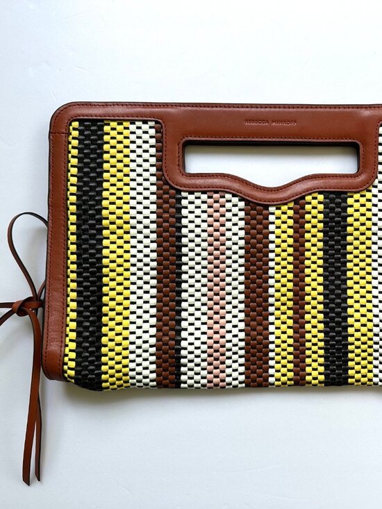 Rebecca Minkoff Handbags - Rebecca Minkoff Multicolor Woven Clutch Boho-Chic 13 1/4" x 8 3/4"